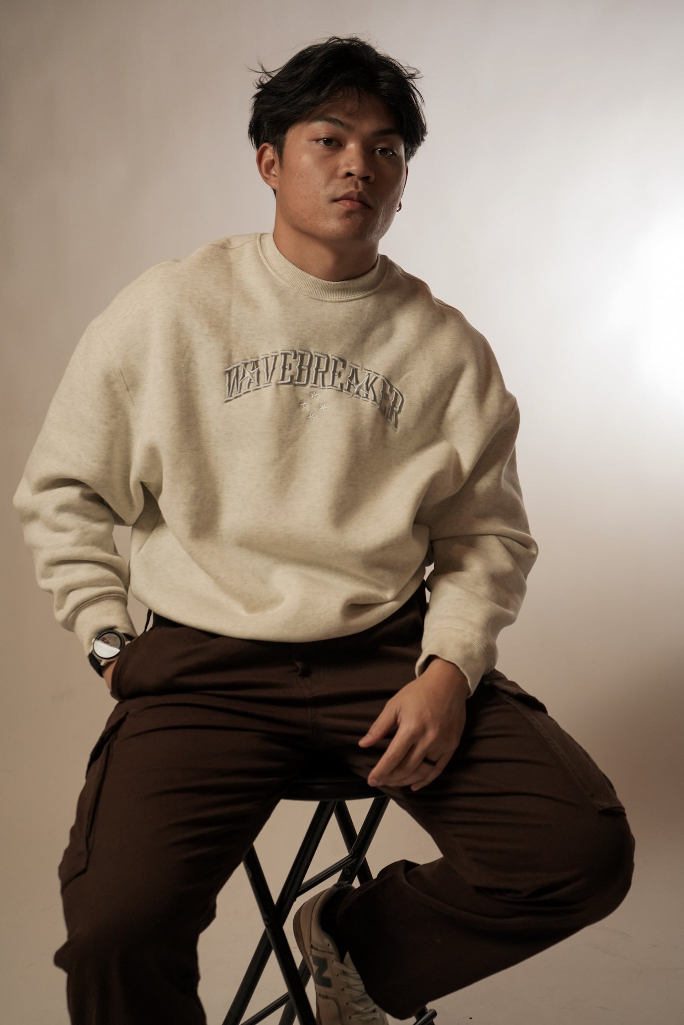 WaveBreaker 4 Star Embroidered Cropped Crewneck (SEE DESCRIPTION)