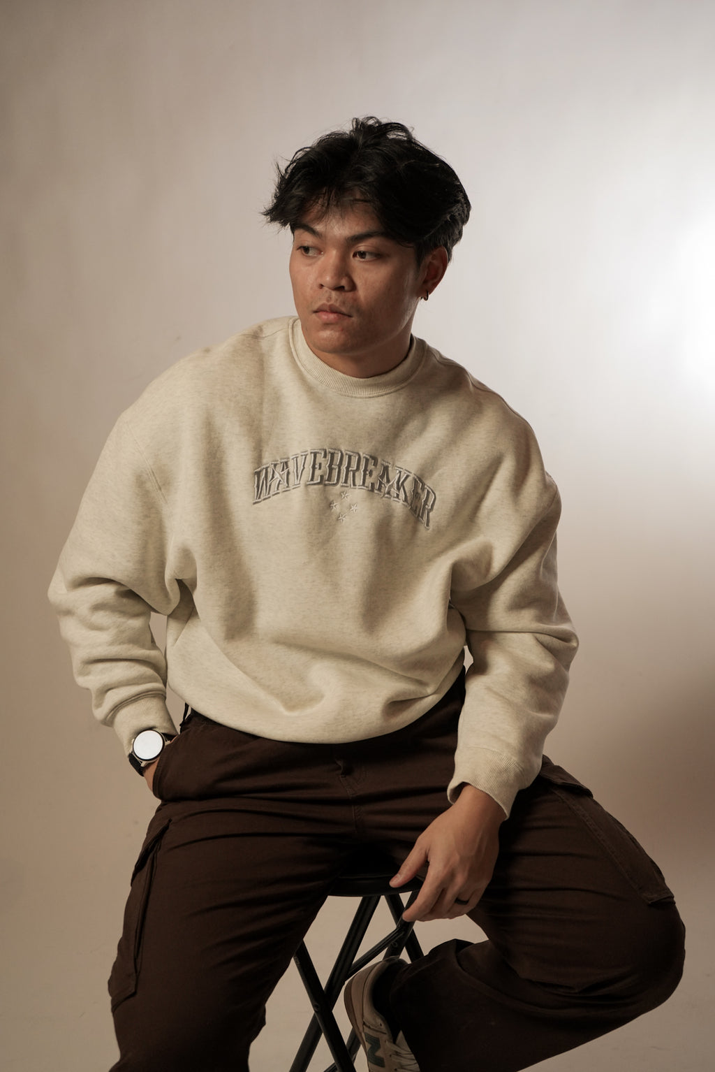 WaveBreaker 4 Star Embroidered Cropped Crewneck (SEE DESCRIPTION)