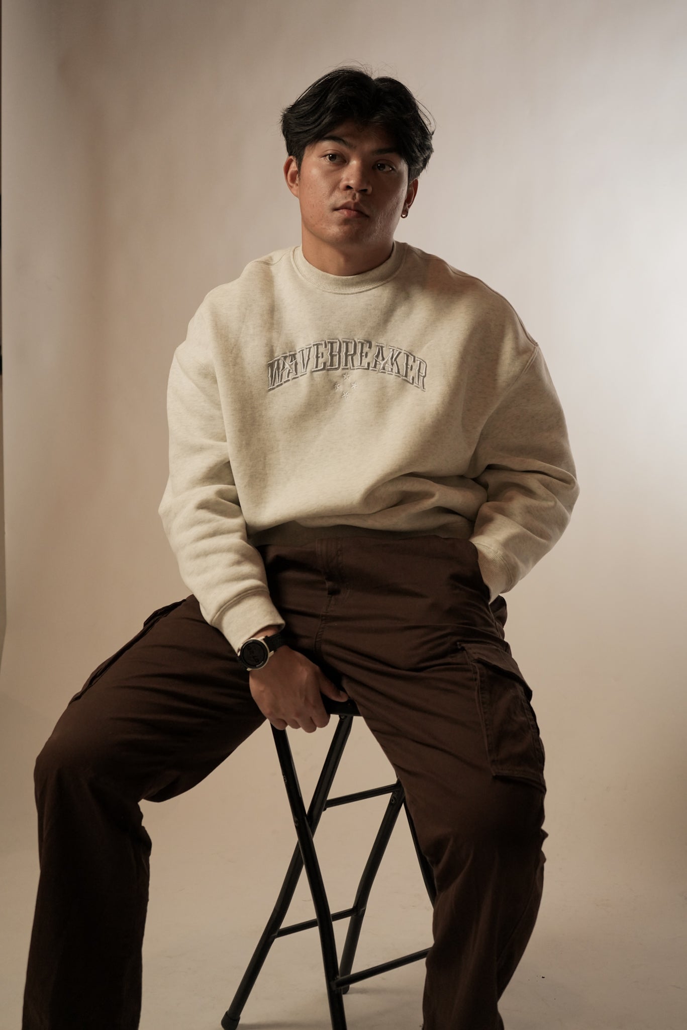 WaveBreaker 4 Star Embroidered Cropped Crewneck (SEE DESCRIPTION)