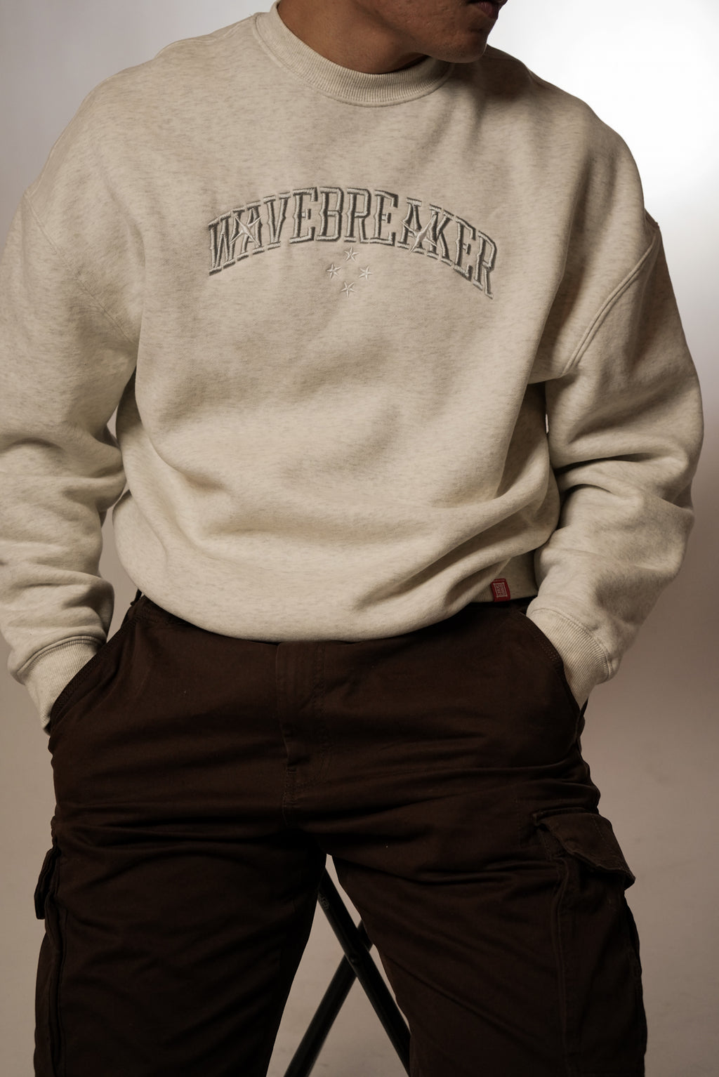 WaveBreaker 4 Star Embroidered Cropped Crewneck (SEE DESCRIPTION)